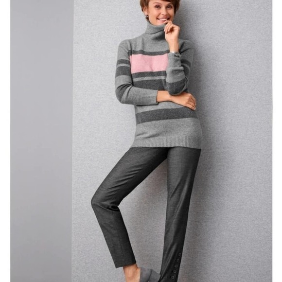 Talbots FIRESIDE STRIPE TURTLENECK SWEATER - HEATHERED‎ plus size 3XP PETITE - Picture 2 of 6